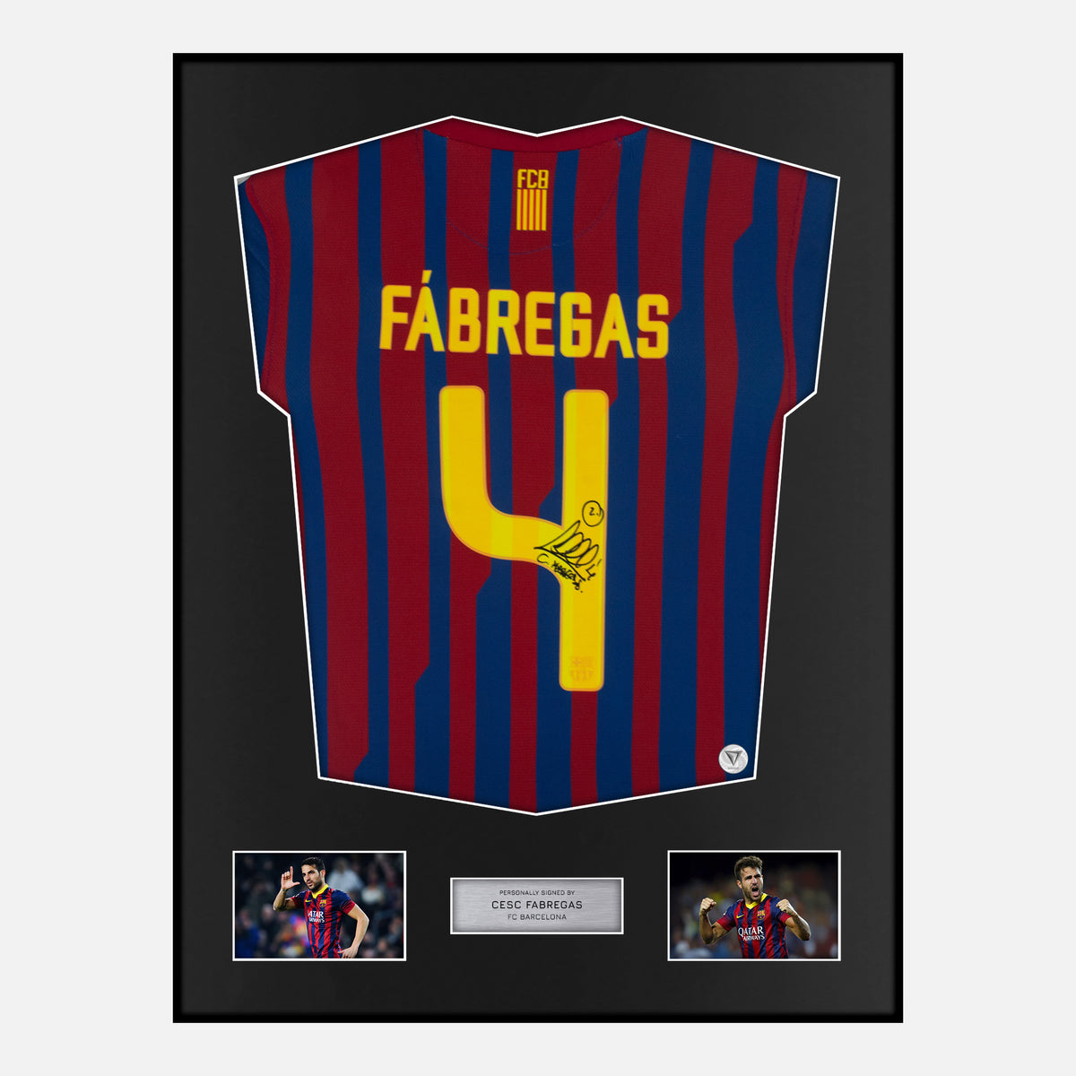 Framed Cesc Fabregas Signed Barcelona Shirt 2011-12 Home [Classic] — Verified autograph with NFC and certificate | The Vault