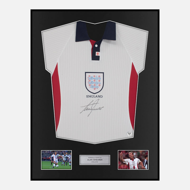 Framed Alan Shearer Signed England Shirt 1998 [Classic]