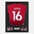 Framed Amad Diallo Signed Manchester United Shirt Home 2024-25 [Classic]