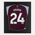 Framed Onana Aston Villa Signed Shirt, Home [Lite]