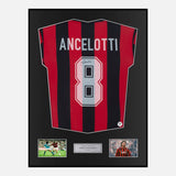 Framed Carlo Ancelotti Signed AC Milan Shirt Home 1989-90 [Classic]