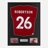 Framed Andrew Robertson Signed Liverpool Shirt 2019-20 Home [Classic]