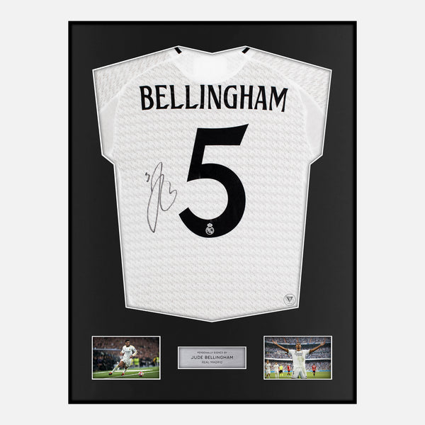 Framed Jude Bellingham Signed Real Madrid Shirt 2024-25 Home [Modern]