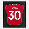 Framed Šeško Signed Shirt, Manchester United Home [Lite]