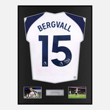 Framed Lucas Bergvall Signed Tottenham Hotspur Shirt 2025-26 Home [Classic]
