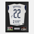 Framed Brennan Johnson Signed Tottenham Hotspur Shirt 2025 UEL Final [Classic]
