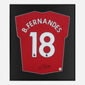 Framed Bruno Fernandes Signed Shirt, Man Utd Red Home [Lite]