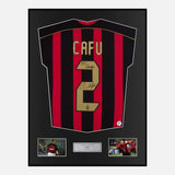 Framed Cafu Signed AC Milan Shirt Home 2006-07 [Classic]