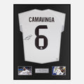 Framed Eduardo Camavinga Signed Real Madrid Shirt 2025-26 Home [Classic]