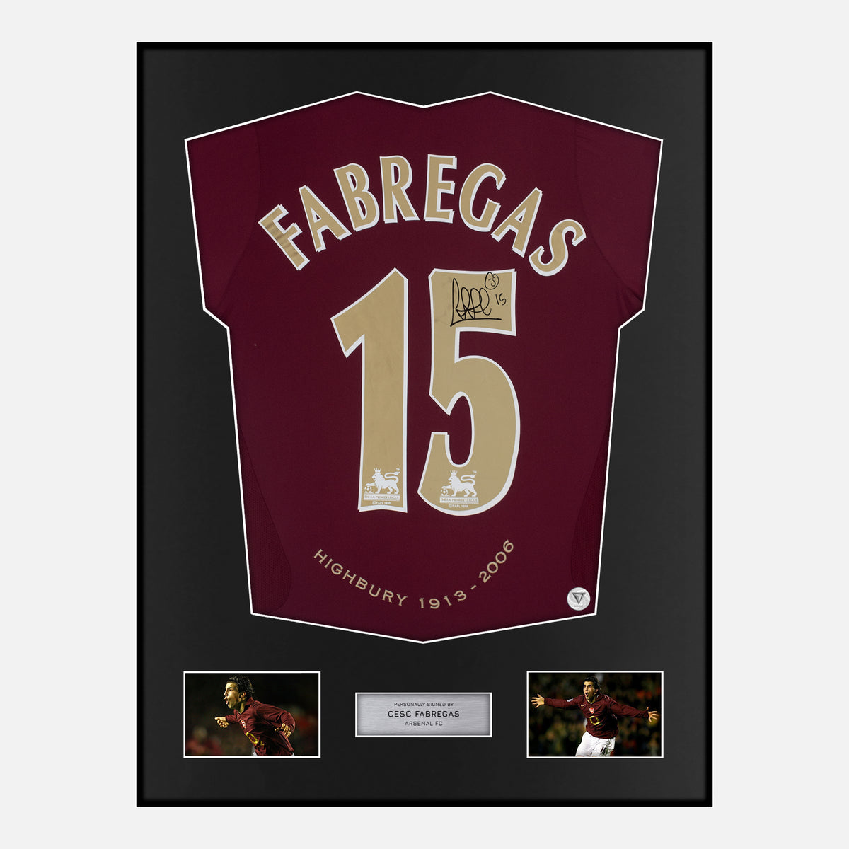 Framed Cesc Fabregas Signed Arsenal Shirt 2005-06 Home [Classic] — Verified autograph with NFC and certificate | The Vault