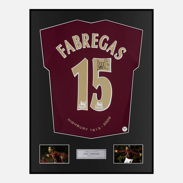 Framed Cesc Fabregas Signed Arsenal Shirt 2005-06 Home [Classic]
