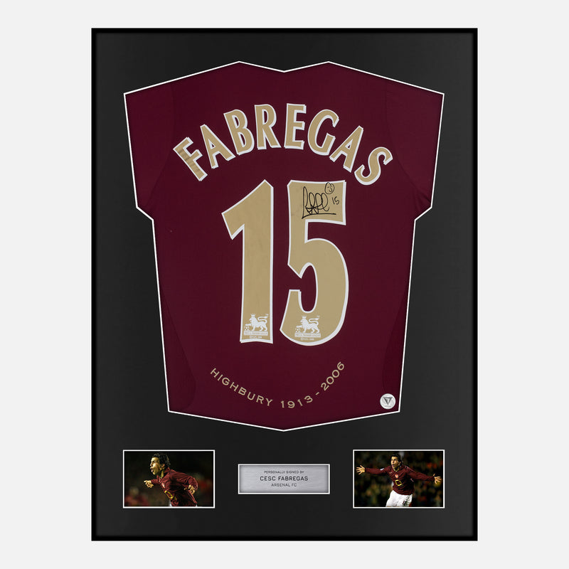 Framed Cesc Fabregas Signed Arsenal Shirt 2005-06 Home [Classic]
