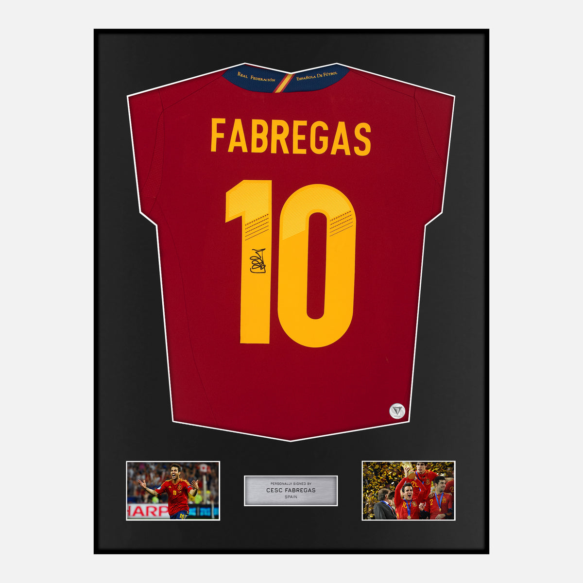 Framed Cesc Fabregas Signed Spain Shirt Home 10 [Classic] — Verified autograph with NFC and certificate | The Vault