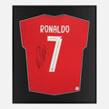 Framed Ronaldo Signed Shirt, 7 Portugal Home [Lite]