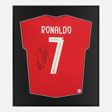 Framed Ronaldo Signed Shirt, 7 Portugal Home [Lite]
