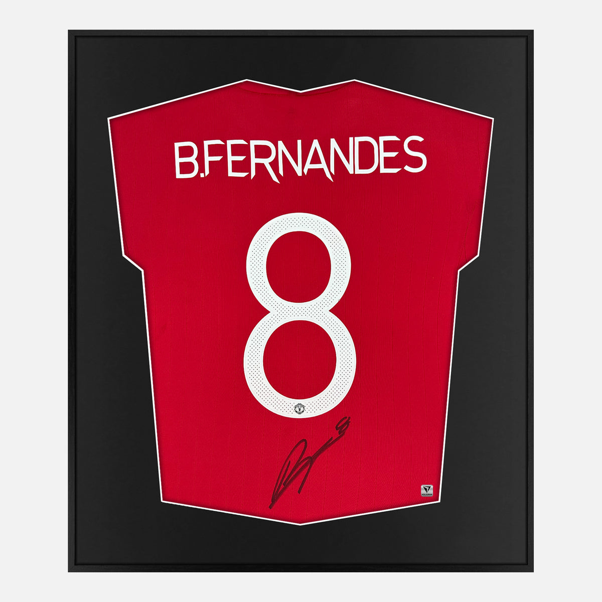 Framed Bruno Fernandes Signed Shirt, Manchester United Frame [Lite] — Authentic signature with NFC and COA | The Vault