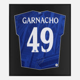 Framed Garnacho Signed Chelsea Shirt, Blue Home [Lite]