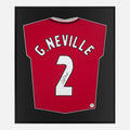 Framed Neville Signed Manchester United Shirt, Home Red [Lite]