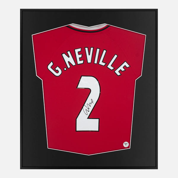 Framed Neville Signed Manchester United Shirt, Home Red [Lite]