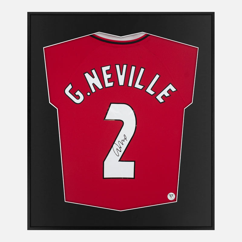 Framed Neville Signed Manchester United Shirt, Home Red [Lite]