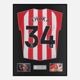 Framed Granit Xhaka Signed Sunderland Shirt 2025-26 Home [Classic]