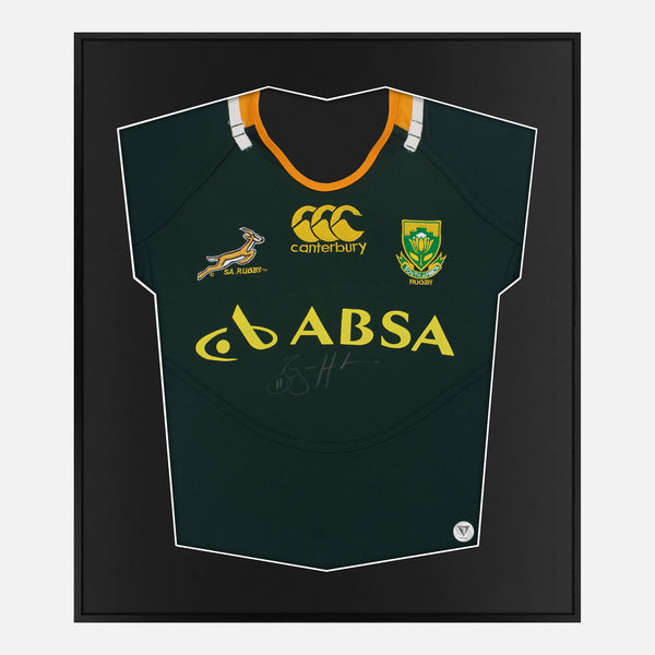 Framed Habana Signed Shirt, South Africa Rugby Home [Lite]