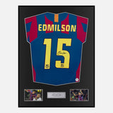 Framed Jose Edmilson Signed Barcelona Shirt 2005-06 Final [Classic]