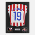 Framed Julian Alvarez Signed Atletico Madrid Shirt 2025-26 Home [Classic]