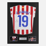 Framed Julian Alvarez Signed Atletico Madrid Shirt 2025-26 Home [Classic]