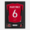 Framed Lisandro Martinez Signed Manchester United Shirt 6 [Classic]
