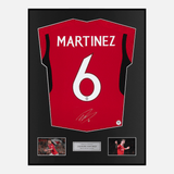 Framed Lisandro Martinez Signed Manchester United Shirt 6 [Classic]