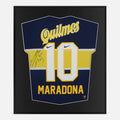Framed Maradona Signed Shirt, Boca Juniors Home, Number 10 [Lite]
