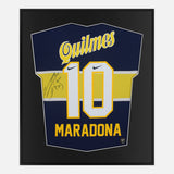 Framed Maradona Signed Shirt, Boca Juniors Home, Number 10 [Lite]