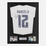 Framed Marcello Signed Real Madrid Shirt 2015-16 Home [Classic]