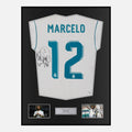 Framed Marcello Signed Real Madrid Shirt 2017-18 Home [Classic]