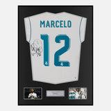 Framed Marcello Signed Real Madrid Shirt 2017-18 Home [Classic]