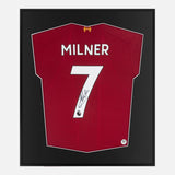 Framed James Milner Signed Shirt, Liverpool Home [Lite]