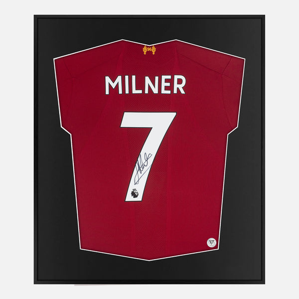 Framed James Milner Signed Shirt, Liverpool Home [Lite]