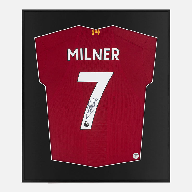 Framed James Milner Signed Shirt, Liverpool Home [Lite]