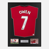 Framed Michael Owen Signed Manchester United Shirt 2009-10 Home [Classic]