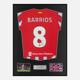 Framed Pablo Barrios Signed Atletico Madrid Shirt 2024-25 Home [Classic]