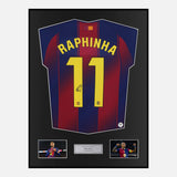 Framed Raphinha Signed Barcelona Shirt 2025-26 Home [Classic]