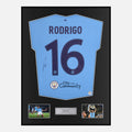 Framed Rodri Signed Manchester City Shirt 2023 Final Treble [Classic]