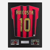Framed Rui Costa Signed AC Milan Shirt 2004-05 [Classic]