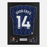 Framed Viktor Gyokeres Signed Arsenal Shirt 2025-26 Away [Classic]