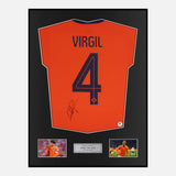 Framed Virgil Van Dijk Signed Netherlands Shirt 2024-25 Home [Classic]