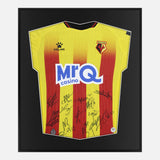 Framed Watford Signed Shirt, Squad Autographs Official Kit [Lite]