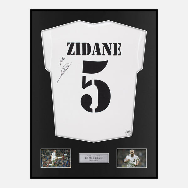 Framed Zidane Signed Shirt Real Madrid Home [Modern]