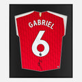 Framed Gabriel Signed Shirt, Arsenal Home Red [Lite]