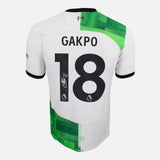 Framed Cody Gakpo Signed Liverpool Shirt 2024-25 Away [Lite]